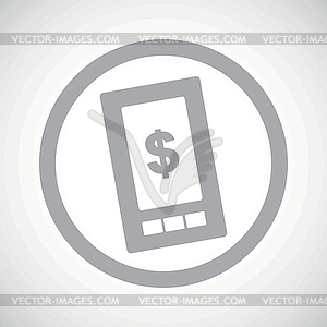 Grey dollar screen sign icon - vector clipart