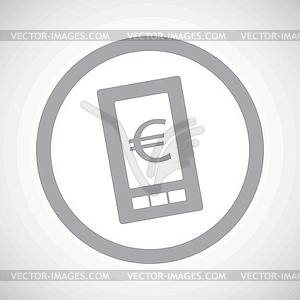 Grey euro screen sign icon - vector image