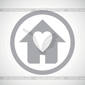 Grey beloved house sign icon - vector clip art