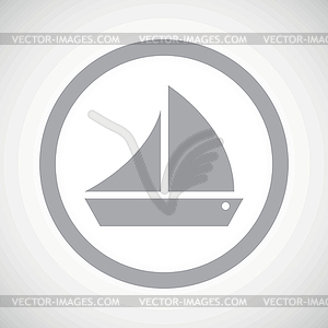 Grey sailing ship sign icon - vector clipart