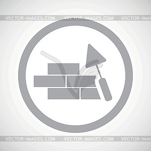 Grey building wall sign icon - vector image