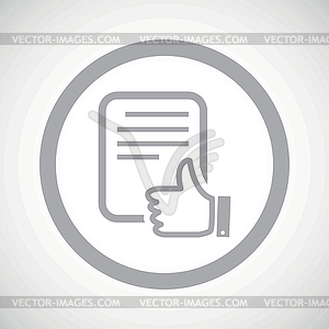 Grey good document sign icon - vector clipart