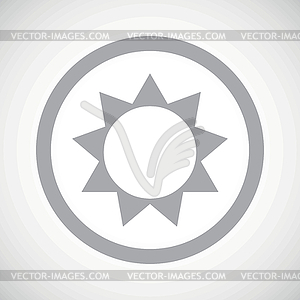 Grey sun sign icon - vector image
