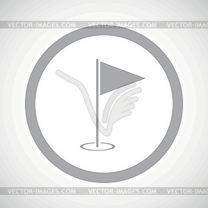 Grey flagstick sign icon - vector image