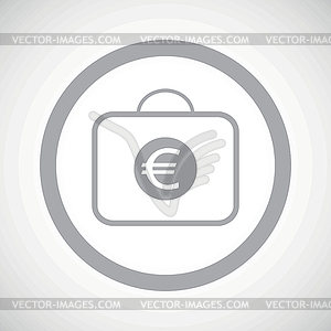 Grey euro bag sign icon - vector clipart