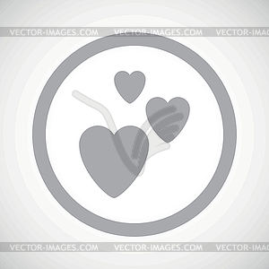 Серый значок знак любви - стоковый векторный клипарт