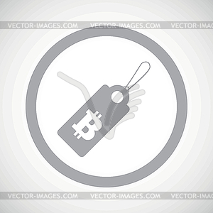 Grey bitcoin price sign icon - vector clipart