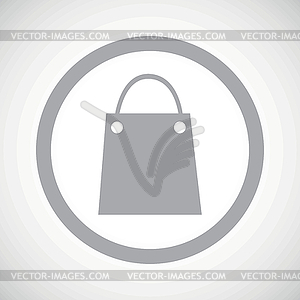 Grey shopping bag sign icon - vector image