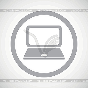 Grey laptop sign icon - vector image