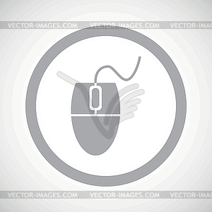 Grey mouse controller sign icon - vector clip art