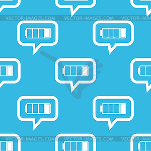 Low battery message pattern - vector clipart