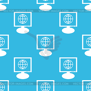 Globe monitor pattern - vector clip art