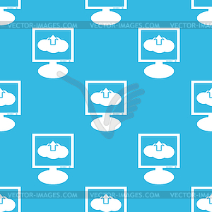 Cloud upload monitor pattern - vector clip art