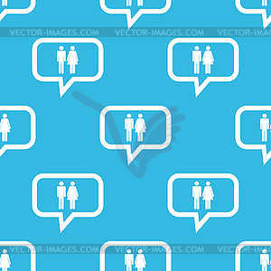 Man and woman message pattern - vector clip art