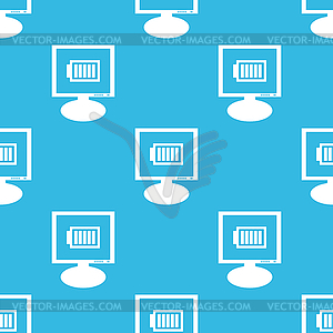 Charged battery monitor pattern - vector image