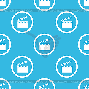 Clapperboard sign blue pattern - vector clipart