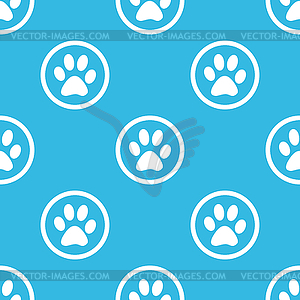 Paw sign blue pattern - vector clipart