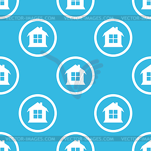 House sign blue pattern - color vector clipart