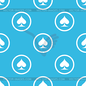 Spades sign blue pattern - vector clipart