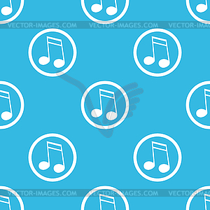 16th note sign blue pattern - vector image