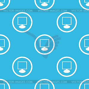 Monitor sign blue pattern - vector image