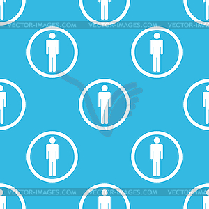 Man sign blue pattern - vector clipart