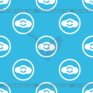 Cloud exchange sign blue pattern - vector clip art
