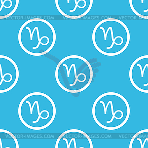 Capricorn sign blue pattern - vector clip art