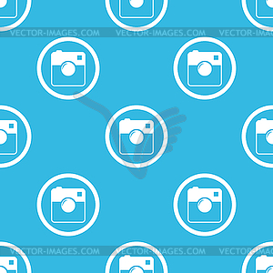 Square camera sign blue pattern - vector image
