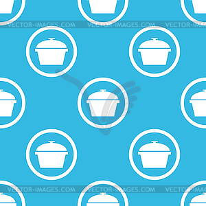 Pan sign blue pattern - vector image