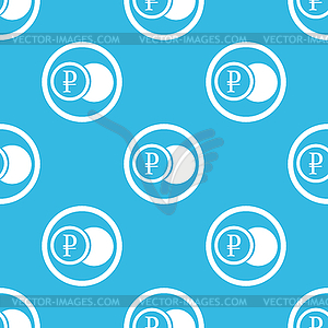 Ruble coin sign blue pattern - vector clipart