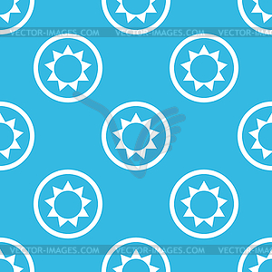 Sun sign blue pattern - vector image