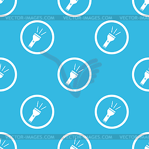 Flashlight sign blue pattern - royalty-free vector clipart