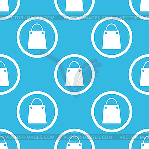 Shopping bag sign blue pattern - vector clip art