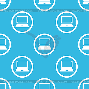 Laptop sign blue pattern - vector clipart / vector image