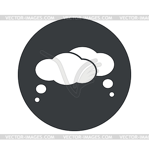 Monochrome round thoughts icon - vector clip art