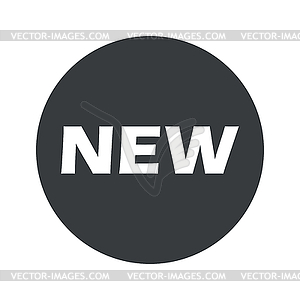 Monochrome round NEW icon - vector image