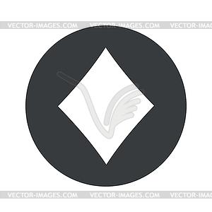 Monochrome round diamonds icon - vector image