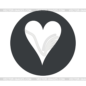 Monochrome round hearts icon - vector clipart / vector image