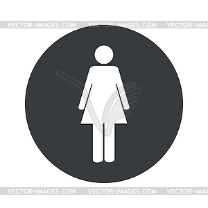 Monochrome round woman icon - vector image