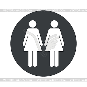 Monochrome round women icon - vector clipart