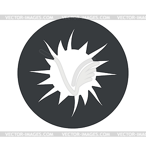 Monochrome round starburst icon - vector clipart