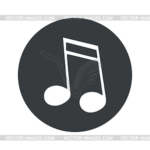 Monochrome round 16th note icon - vector clipart