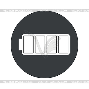 Monochrome round full battery icon - royalty-free vector clipart