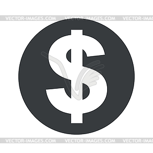 Monochrome round dollar icon - vector clipart / vector image