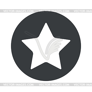 Monochrome round star icon - vector image