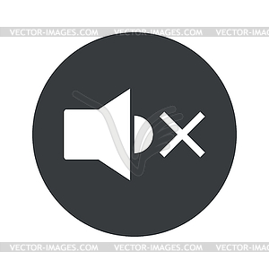 Monochrome round muted sound icon - royalty-free vector clipart