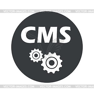 Монохромный круглый CMS настройки значок - стоковое векторное изображение