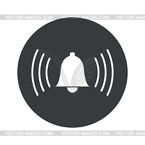 Monochrome round alarm icon - vector image