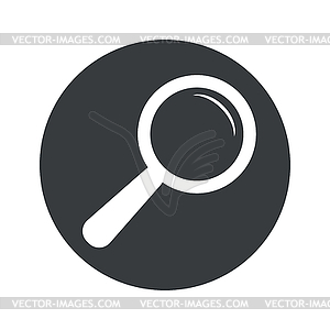 Monochrome round search icon - vector image